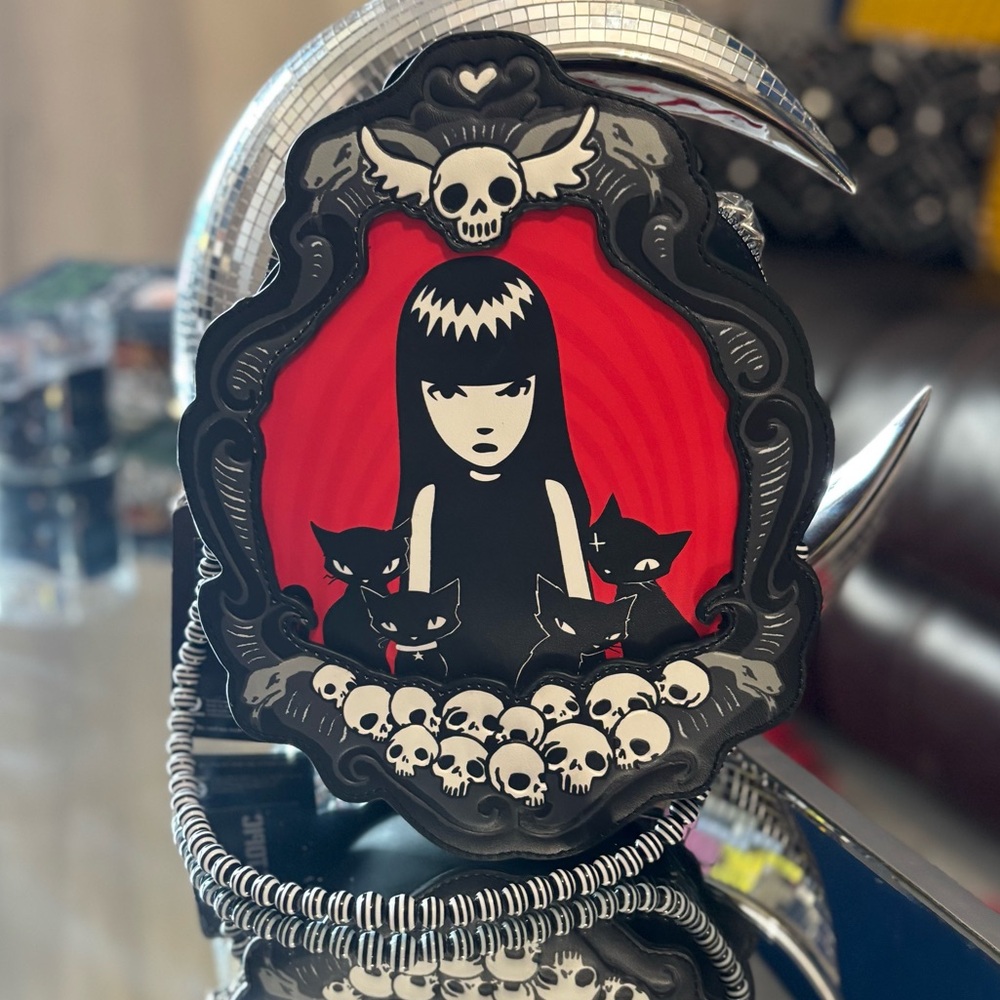 Edgy Red and Black Skull Art Bag